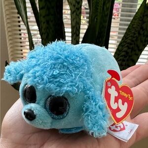 Ty Blue Beanie Boo Plush Toy with Expressive Eyes